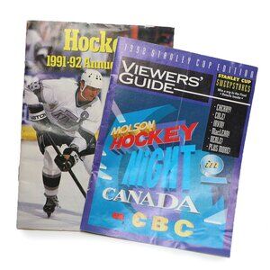 VINTAGE NHL 1991-92 Hockey Annual Guide &  Stanley Cup Molson Viewer's Guide